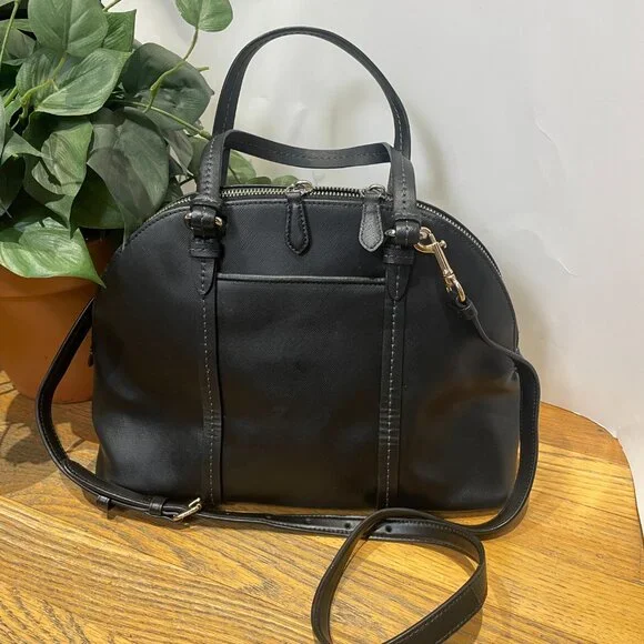 Coach Peyton Leather Black Cora Domed Satchel Model F25671. - Picture 2 of 16